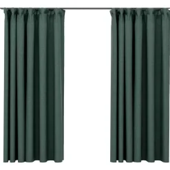 vidaXL - Gordijnen verduisterend - Groen - Stof - 140 x 175 cm - 2 stuks Best
