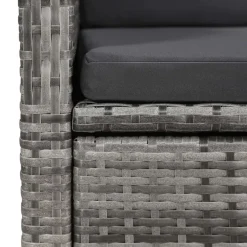 vidaXL - Grijs Tuinset - 4 verstelbaar stoelen en 85x85 cm tafel - Poly rattan Clearance