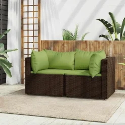 vidaXL - Hoekbank - Bruin - Poly rattan Hot