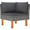 vidaXL - Hoekbank - Grijs - Poly rattan en massief eucalyptushout Clearance