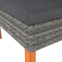 vidaXL - Hoekbank - Grijs - Poly rattan en massief eucalyptushout Clearance