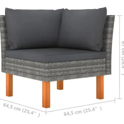 vidaXL - Hoekbank - Grijs - Poly rattan en massief eucalyptushout Clearance