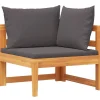 vidaXL - Hoekbank - Grijs - Acaciahout - Met kussens Sale