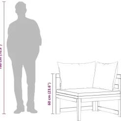 vidaXL - Hoekbank - Grijs - Acaciahout - Met kussens Sale