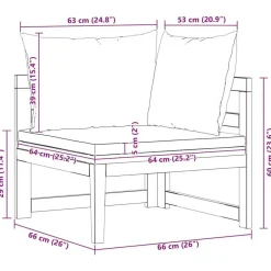 vidaXL - Hoekbank - Grijs - Acaciahout - Met kussens Sale