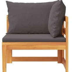 vidaXL - Hoekbank - Grijs - Acaciahout - Met kussens Sale