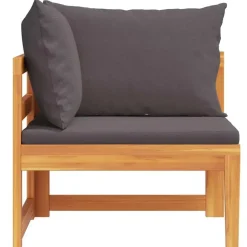 vidaXL - Hoekbank - Grijs - Acaciahout - Met kussens Sale