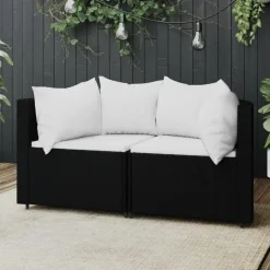 vidaXL - Hoekbank - Zwart - Poly rattan Best