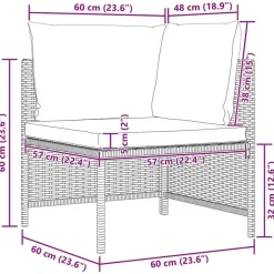 vidaXL - Hoekbank sectioneel - Zwart - Poly rattan - Met kussens