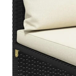 vidaXL - Hoekbank sectioneel - Zwart - Poly rattan - Met kussens
