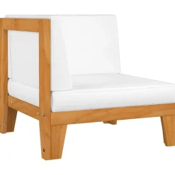 vidaXL - Hoekbank sectioneel - Wit - Acaciahout - Met kussens Online