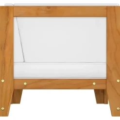 vidaXL - Hoekbank sectioneel - Wit - Acaciahout - Met kussens Online