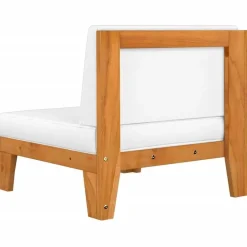 vidaXL - Hoekbank sectioneel - Wit - Acaciahout - Met kussens Online