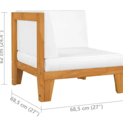 vidaXL - Hoekbank sectioneel - Wit - Acaciahout - Met kussens Online