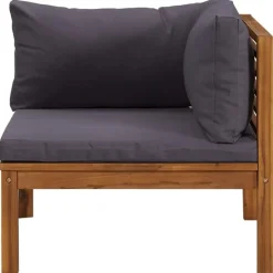 vidaXL - Hoekbank sectioneel - Grijs - Hout - Met kussens New