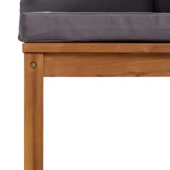 vidaXL - Hoekbank sectioneel - Grijs - Hout - Met kussens New