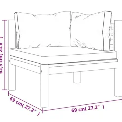 vidaXL - Hoekbank sectioneel - Grijs - Hout - Met kussens New