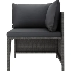 vidaXL - Hoekbank sectioneel - Grijs - Poly rattan - Met kussens