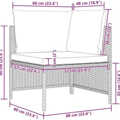 vidaXL - Hoekbank sectioneel - Grijs - Poly rattan - Met kussens