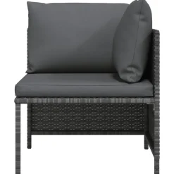 vidaXL - Hoekbank sectioneel - Grijs - Poly rattan - Met kussens
