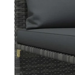 vidaXL - Hoekbank sectioneel - Grijs - Poly rattan - Met kussens