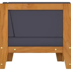 vidaXL - Hoekbank sectioneel - Grijs - Acaciahout - Met kussens Best