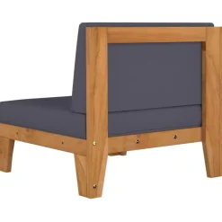 vidaXL - Hoekbank sectioneel - Grijs - Acaciahout - Met kussens Best