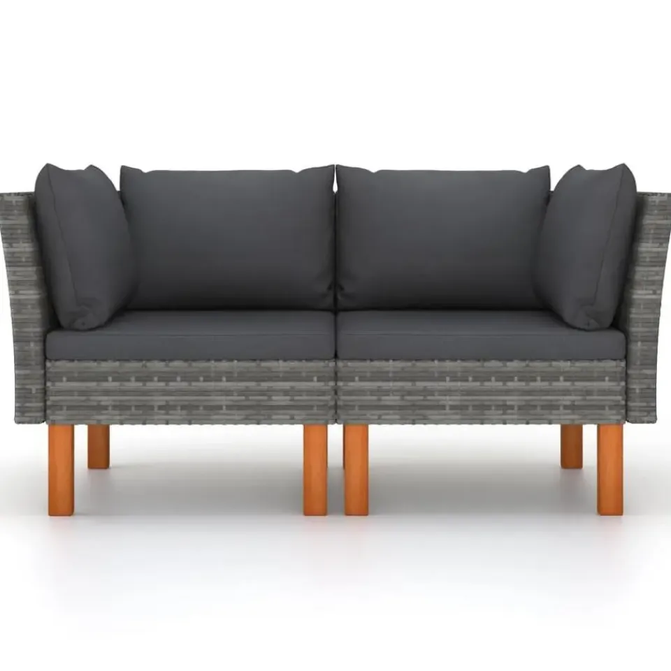 vidaXL - Hoekbanken - Grijs - Poly rattan - 2 stuks Outlet