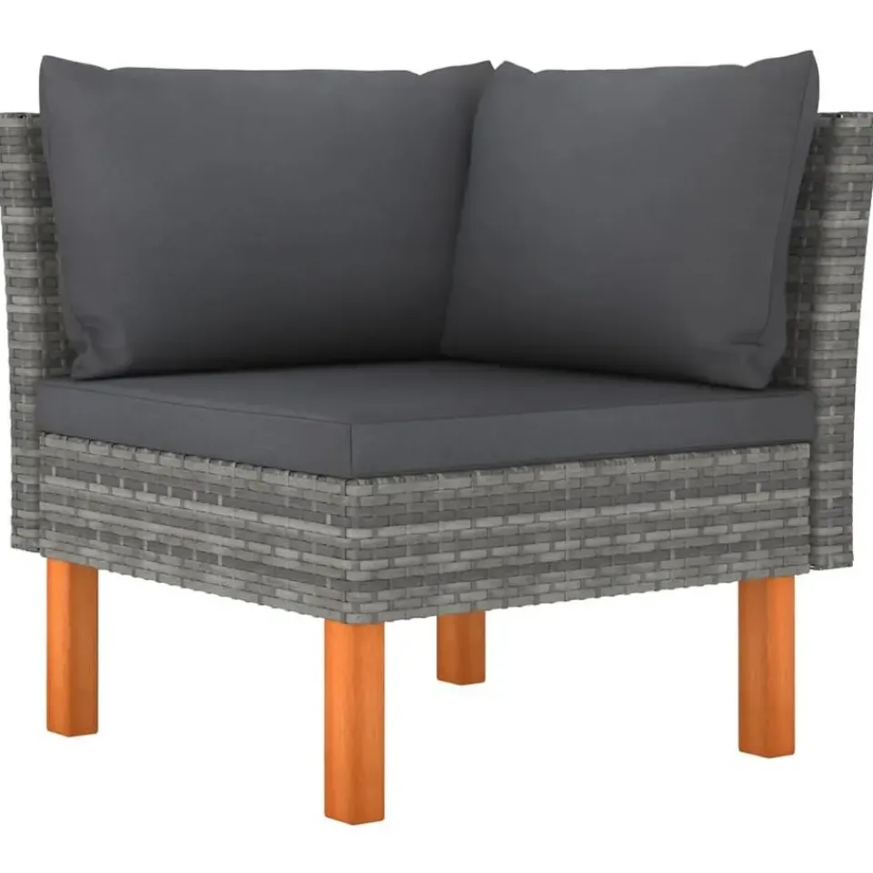 vidaXL - Hoekbanken - Grijs - Poly rattan - 2 stuks Outlet