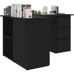 vidaXL - Hoekbureau - Zwart - Bewerkt hout Discount