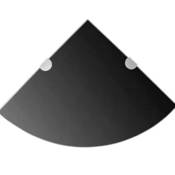 vidaXL - Hoekplank - Zwart - Glas - 25 x 25 cm New
