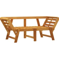 vidaXL - 2-in-1 Loungebank met donkergrijs kussens - Acaciahout - 205x74x66 cm Sale