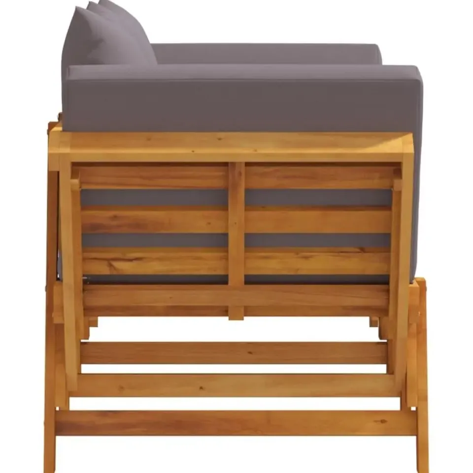 vidaXL - 2-in-1 Loungebank met donkergrijs kussens - Acaciahout - 205x74x66 cm Sale