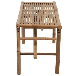 vidaXL - Inklapbaar Tuinbank met antraciet kussen - Bamboe - 118x38x45 cm