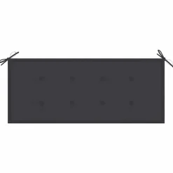 vidaXL - Inklapbaar Tuinbank met antraciet kussen - Bamboe - 118x38x45 cm