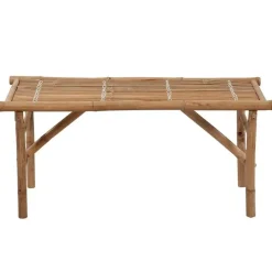 vidaXL - Inklapbaar Tuinbank met grijs kussen - Bamboe - 118x38x45 cm New