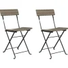 vidaXL - Inklapbare Bistrostoel - Grijs - Poly rattan en staal - 2 stuks Online