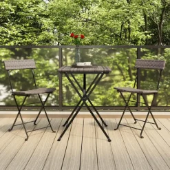 vidaXL - Inklapbare Bistrostoel - Grijs - Poly rattan en staal - 2 stuks Online