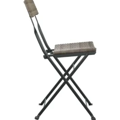 vidaXL - Inklapbare Bistrostoel - Grijs - Poly rattan en staal - 2 stuks Online