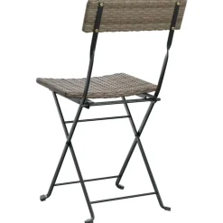 vidaXL - Inklapbare Bistrostoel - Grijs - Poly rattan en staal - 2 stuks Online