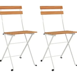 vidaXL - Inklapbare Bistrostoel - Bruin - Acaciahout en staal - 2 stuks Sale