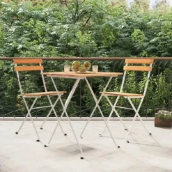 vidaXL - Inklapbare Bistrostoel - Bruin - Acaciahout en staal - 2 stuks Sale