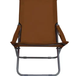 vidaXL - Inklapbare Strandstoel - Bruin - Stof - 2 stuks