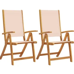 vidaXL - Inklapbare tuinstoelen - Bruin - Acaciahout - 2 stuks Sale