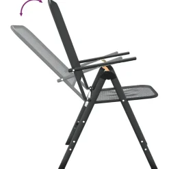 vidaXL - Inklapbare Tuinstoel - Antraciet - Metaal - 2 stuks Hot