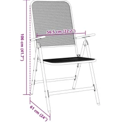 vidaXL - Inklapbare Tuinstoel - Antraciet - Metaal - 2 stuks Hot
