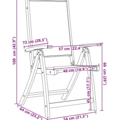 vidaXL - Inklapbare Tuinstoelen - Bruin - Acaciahout - 4 stuks Discount