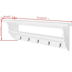 vidaXL - Kapstok - Wit - Hout New
