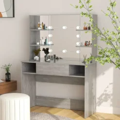 vidaXL - Kaptafel - Grijs - MDF Hot