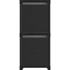 vidaXL - Kast met 4 vakken en grijs stof boxen - Zwart - 69x30x72.5 cm Outlet
